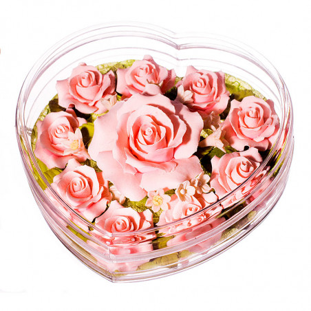 Corazon con Rosas de Jabón ideal para hacer un regalo original y sorprender por su belleza.